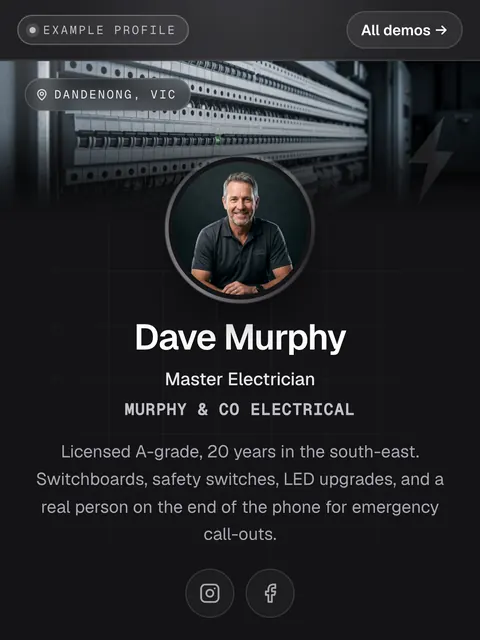Dave Murphy · Trades example profile