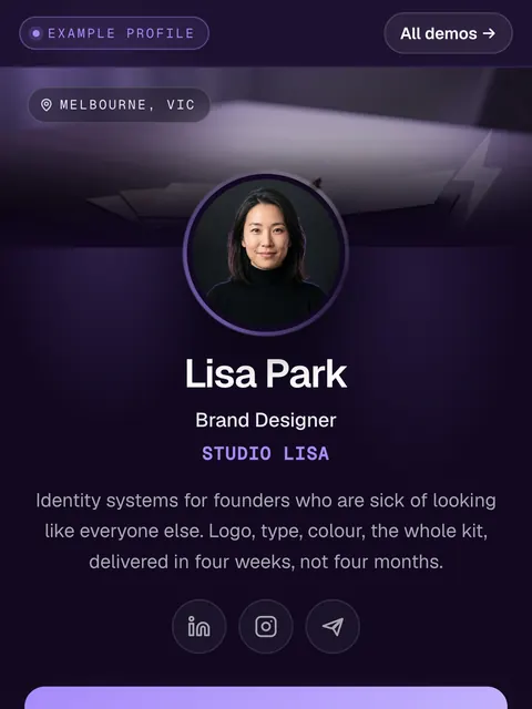 Lisa Park · Design example profile