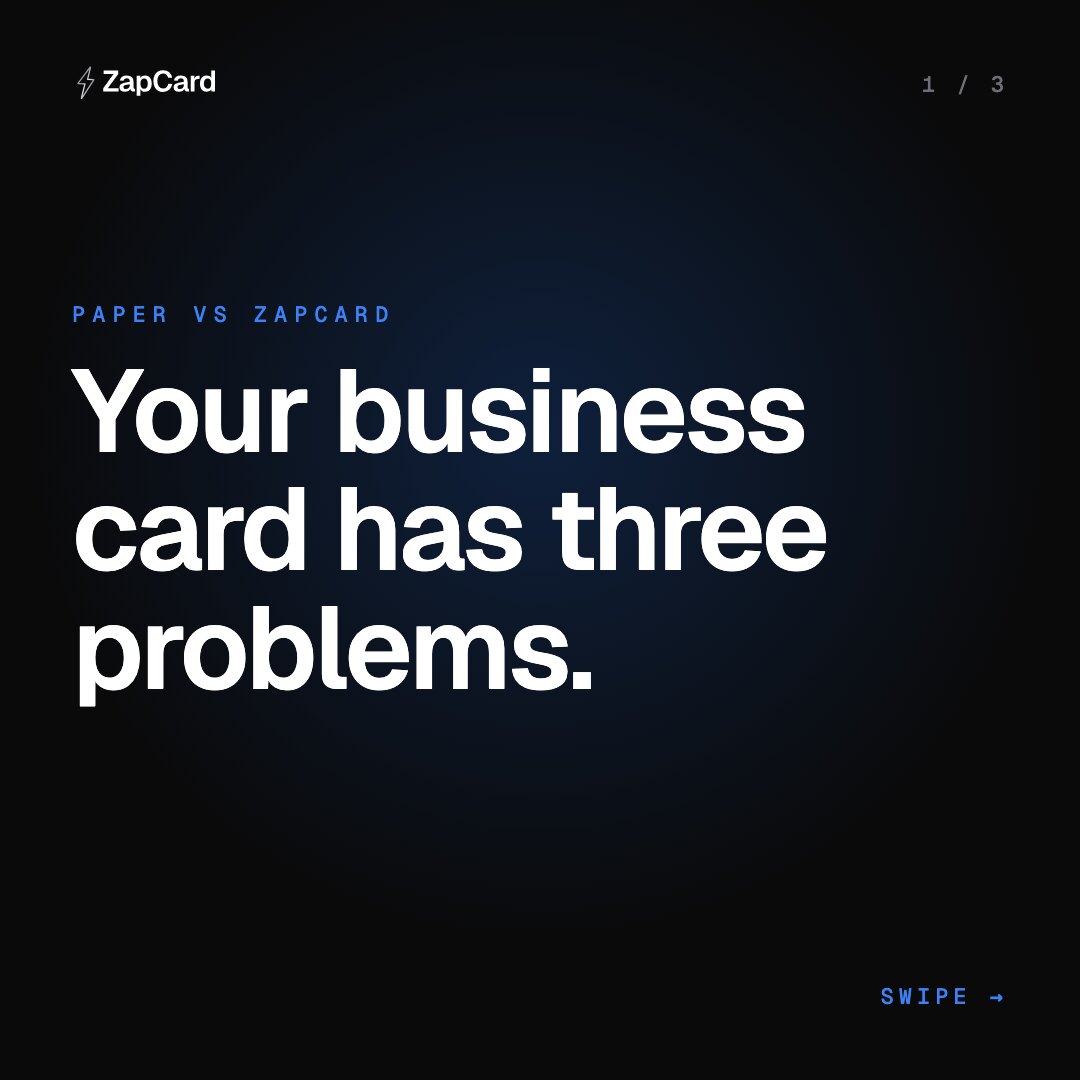 Carousel: paper business cards compared with ZapCard