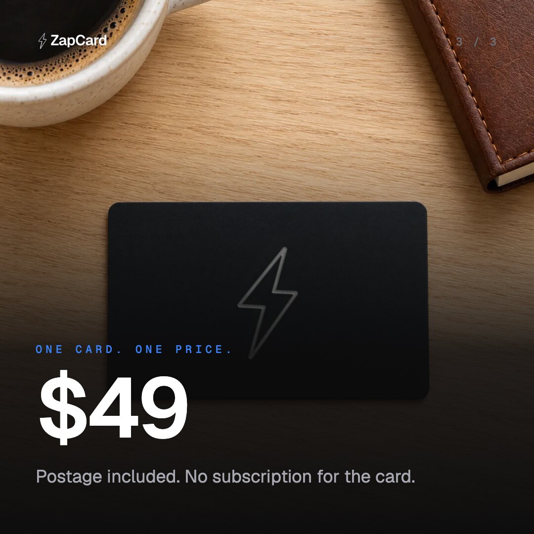 Carousel: paper business cards compared with ZapCard