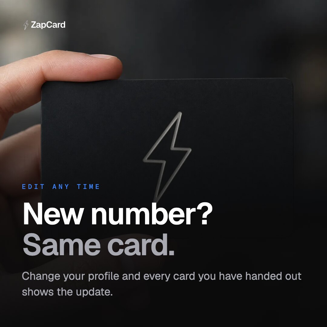 A matte black ZapCard held in a hand
